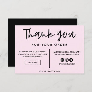 Zwart en roze Dank u voor het mediumtussenvoegsel