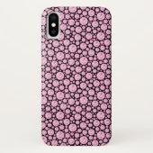 Zwart en roze Diamond Bling Pattern Case-Mate iPhone Case (Achterkant)