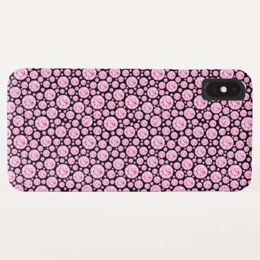 Zwart en roze Diamond Bling Pattern Case-Mate iPhone Case (Achterkant (horizontaal))