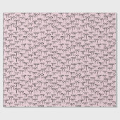 Zwart en Roze Eenvoudige Bogen Patroon Cadeaupapier (Vlak)