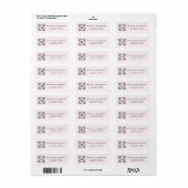 Zwart en Roze Elegant Ornamentaal Lijst Monogram Etiket (Full Sheet)