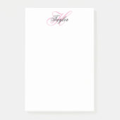 Zwart en roze fancy monogram post-it® notes (Voorkant)