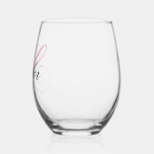 Zwart en roze fancy monogram wijnglas zonder voet (Links)