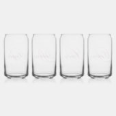 Zwart en Roze Fancy Monogrammed Blikvorm Glas (Achterkant)