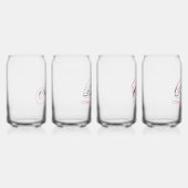 Zwart en Roze Fancy Monogrammed Blikvorm Glas (Rechts)