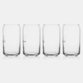 Zwart en Roze Fancy Monogrammed Blikvorm Glas (Links)