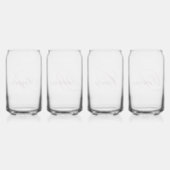 Zwart en Roze Fantasie Monogram Blikvorm Glas (Achterkant)