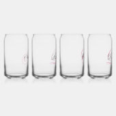 Zwart en Roze Fantasie Monogram Blikvorm Glas (Rechts)