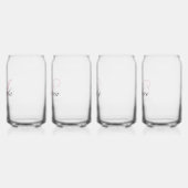 Zwart en Roze Fantasie Monogram Blikvorm Glas (Links)