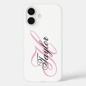 Zwart en Roze Fantasie Monogram Case-Mate iPhone Case (Achterkant)