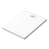 Zwart en Roze Fantasie Monogram Notitieblok (Linkerzijde)