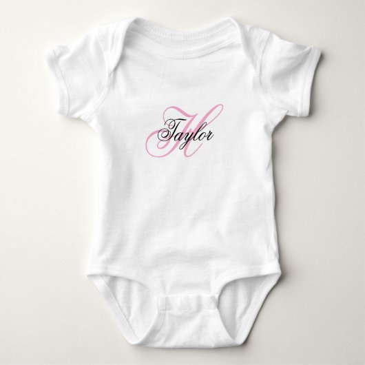 Zwart en Roze Fantasie Monogram Romper (Voorkant)