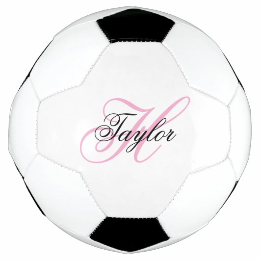 Zwart en Roze Fantasie Monogram Voetbal (Voorkant)