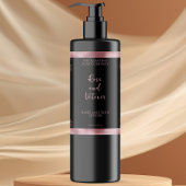 Zwart en roze faux folie cosmetica flesetiket sparkling wijnetiket