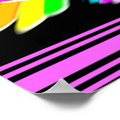 ZWART EN ROZE FELLE CHEER GEPERSONALISEERD POSTER (Hoek)