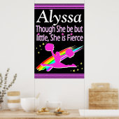 ZWART EN ROZE FELLE CHEER GEPERSONALISEERD POSTER (Keuken)