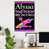 ZWART EN ROZE FELLE CHEER GEPERSONALISEERD POSTER (Thuiskantoor)