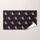 Zwart en roze Flamingo patroon Bad Handdoek (Handdoek)