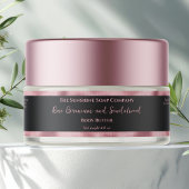 Zwart en roze folie luxe cosmetica pot label
