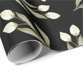 Zwart en roze Folksy Floral Wrapping Paper Cadeaupapier (Rol Hoek)