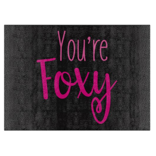 Zwart en roze Foxy Snijplank (Voorkant)