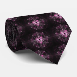 Zwart en roze fractal stropdas