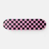 Zwart en Roze gecheckt skateboard (Horizontaal)
