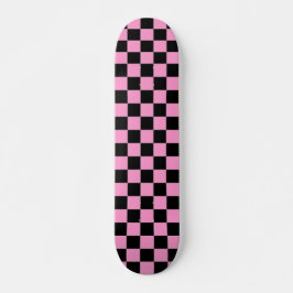 Zwart en Roze gecheckt skateboard