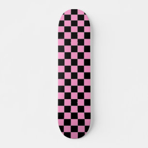 Zwart en Roze gecheckt skateboard