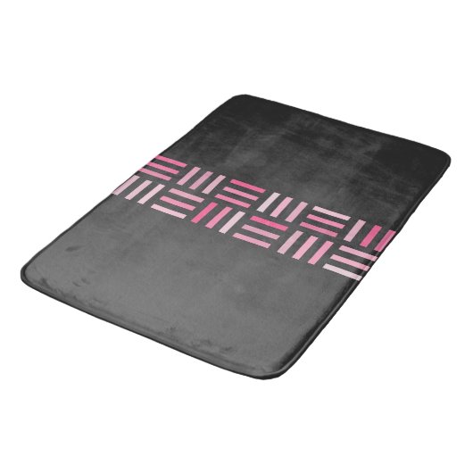 Zwart en roze geometrisch badmat (Gekanteld)