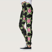 Zwart en roze gepatterd leggings (Links)