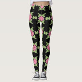Zwart en roze gepatterd leggings (Voorkant)