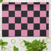 Zwart en roze geruit motief theedoek (Gevouwen)