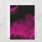 Zwart en Roze Glitter Afstudeerfeest Kaart (Achterkant)