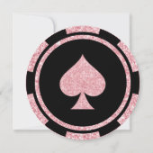 Zwart en Roze Glitter Dames Night Poker Chip Kaart (Achterkant)