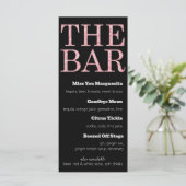 Zwart en Roze Glitter Drinken Menu voor The Bar (Staand voorkant)