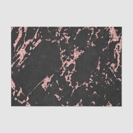Zwart en roze glitter marmeren steen tissuepapier (Voorkant)