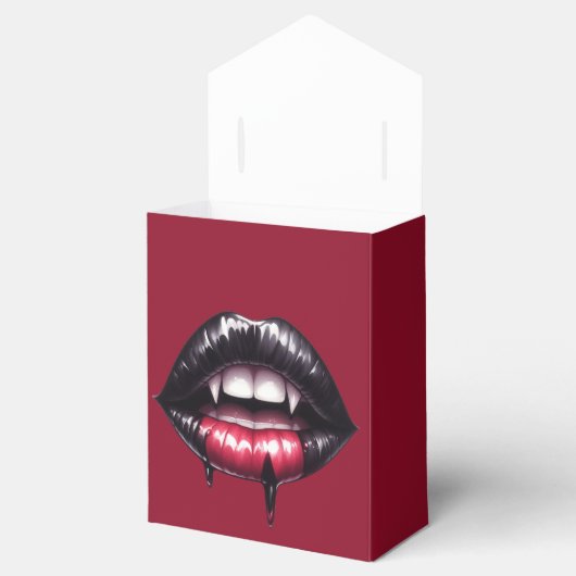 Zwart en Roze Gotische Bloedende Tanden Favor Doze Bedankdoosjes (Geopend)