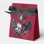 Zwart en Roze Gotische Bruiloft Katten Favor Boxes Bedankdoosjes (Voorkant Zijde)