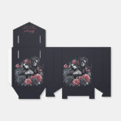 Zwart en Roze Gotische Bruiloft Paar Bedankdoosjes (Uitgevouwen)