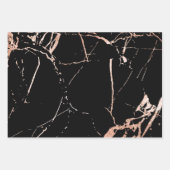 Zwart en roze goud marmer look inpakpapier vel (Voorkant 2)