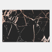 Zwart en roze goud marmer look inpakpapier vel (Voorkant)