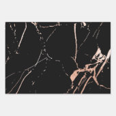 Zwart en roze goud marmer look inpakpapier vel (Voorkant 3)