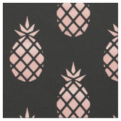 Zwart en roze gouden ananas stof per meter (Close Up)