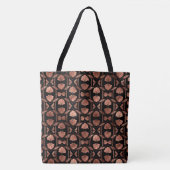 Zwart en roze gouden Art Deco grote schoudertas Tote Bag (Voorkant)