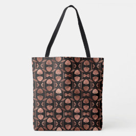 Zwart en roze gouden Art Deco grote schoudertas Tote Bag