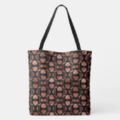 Zwart en roze gouden Art Deco grote schoudertas Tote Bag (Achterkant)