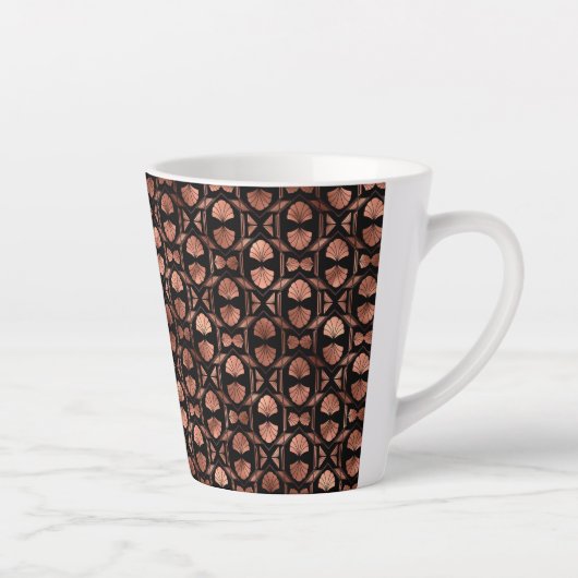 Zwart en roze gouden Art Deco kleine latte mok (Rechts)