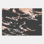Zwart en roze gouden marmerlook inpakpapier vel (Voorkant 2)
