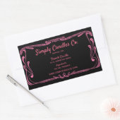 Zwart en Roze Grens Kaars Jar Labels (Envelop)